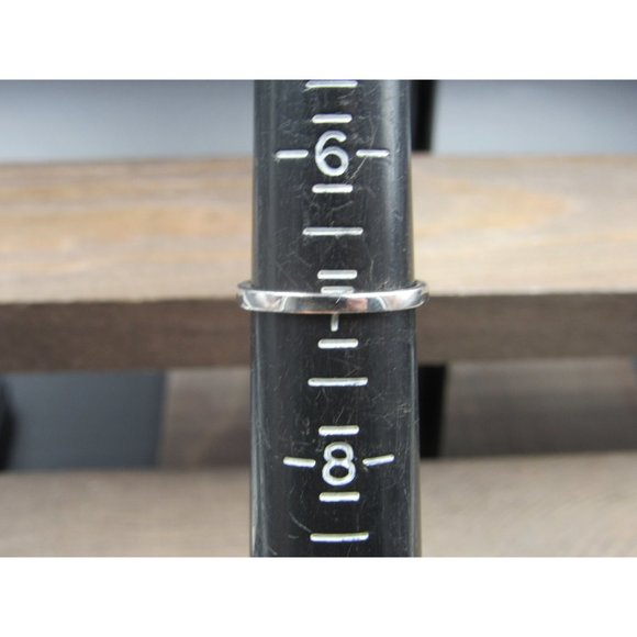 Size 7 Sterling Silver Halo Style CZ Square Band Ring Vintage Statement - Picture 6 of 8